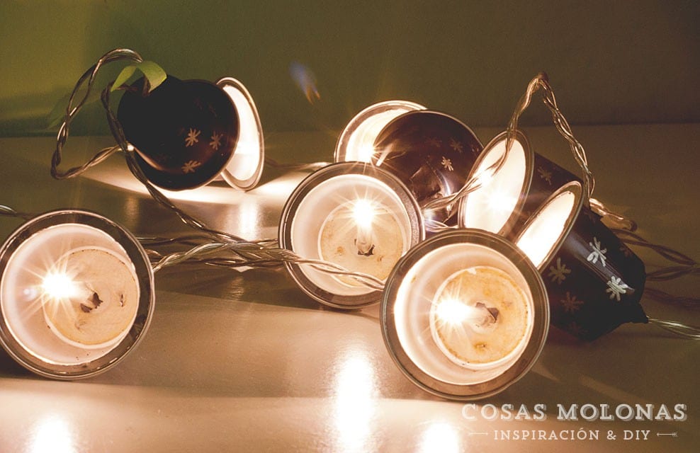 DIY Guirnalda de luz con cápsulas de café recicladas
