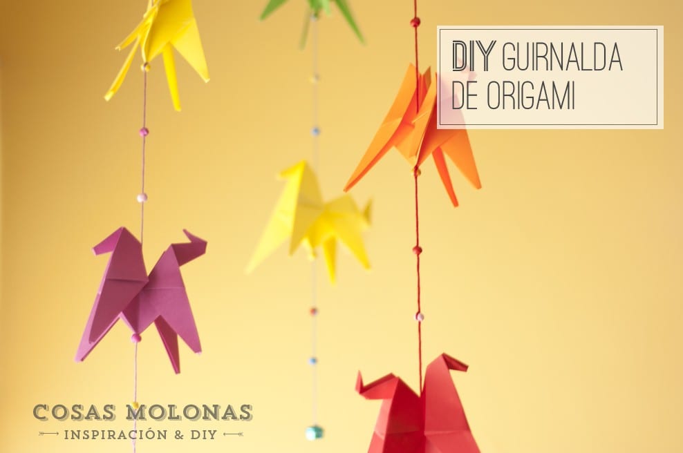 DIY Guirnalda de caballitos de Origami en www.cosasmolonas.com