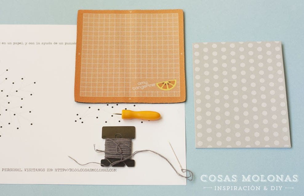 Imprimible gratis: Plantilla para bordar copos de nieve en tarjetas + DIY