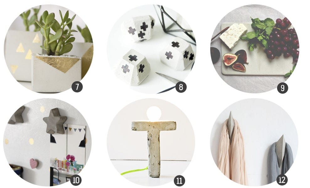 Inspiración: 18 DIYs para decorar con cemento