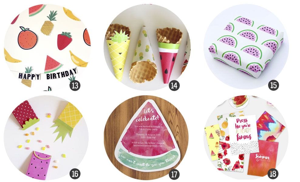 18 imprimibles inspirados en frutas (especial verano)